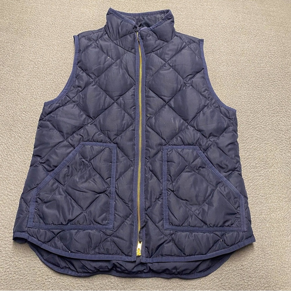 J. Crew Navy Quilted Vest Size M